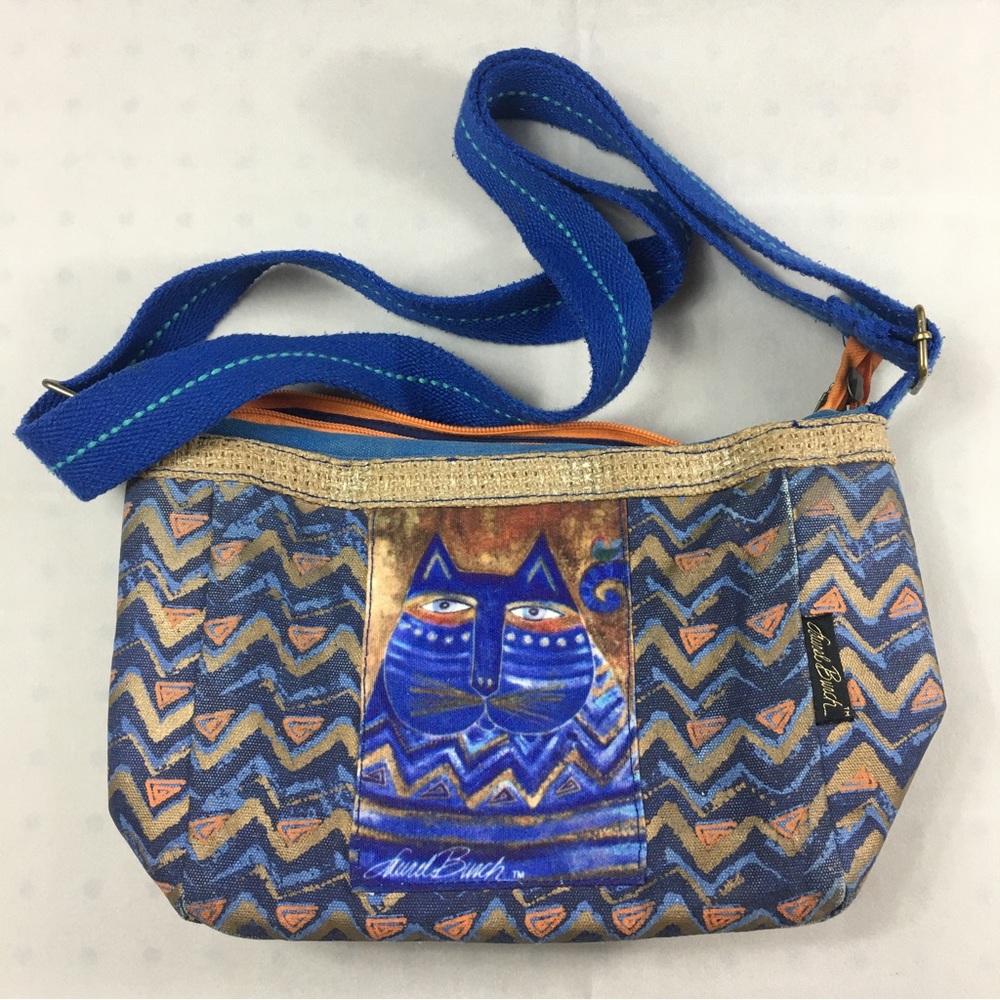 Laurel Burch Indigo Cat Felines Crossbody Bag